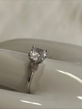 CZ Solitaire Ring Sterling Silver